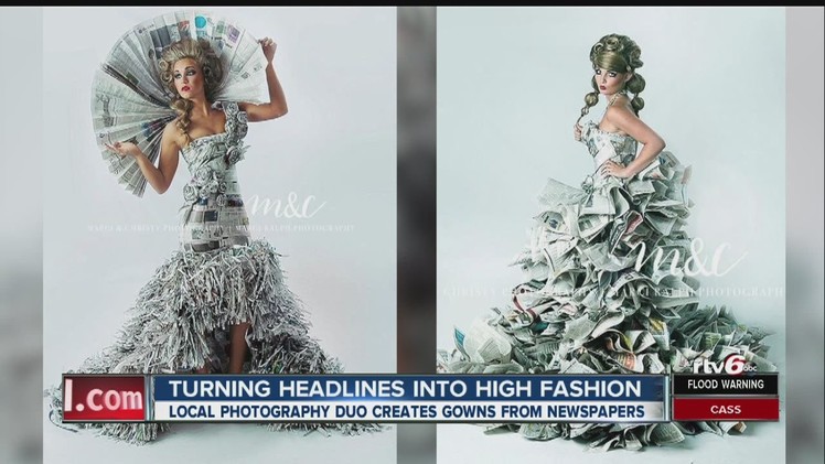 Mom makes high-fashion gowns from newspapers