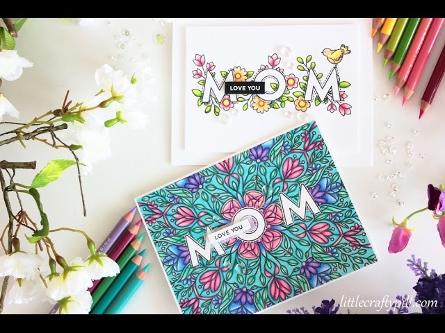 MOTHER'S DAY Cards: Masking and coloring with PENCILS