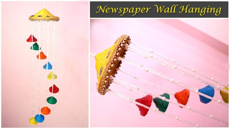 Newspaper Wall Hanging | Newspaper Wind chime | Newspaper crafts for Home Decor