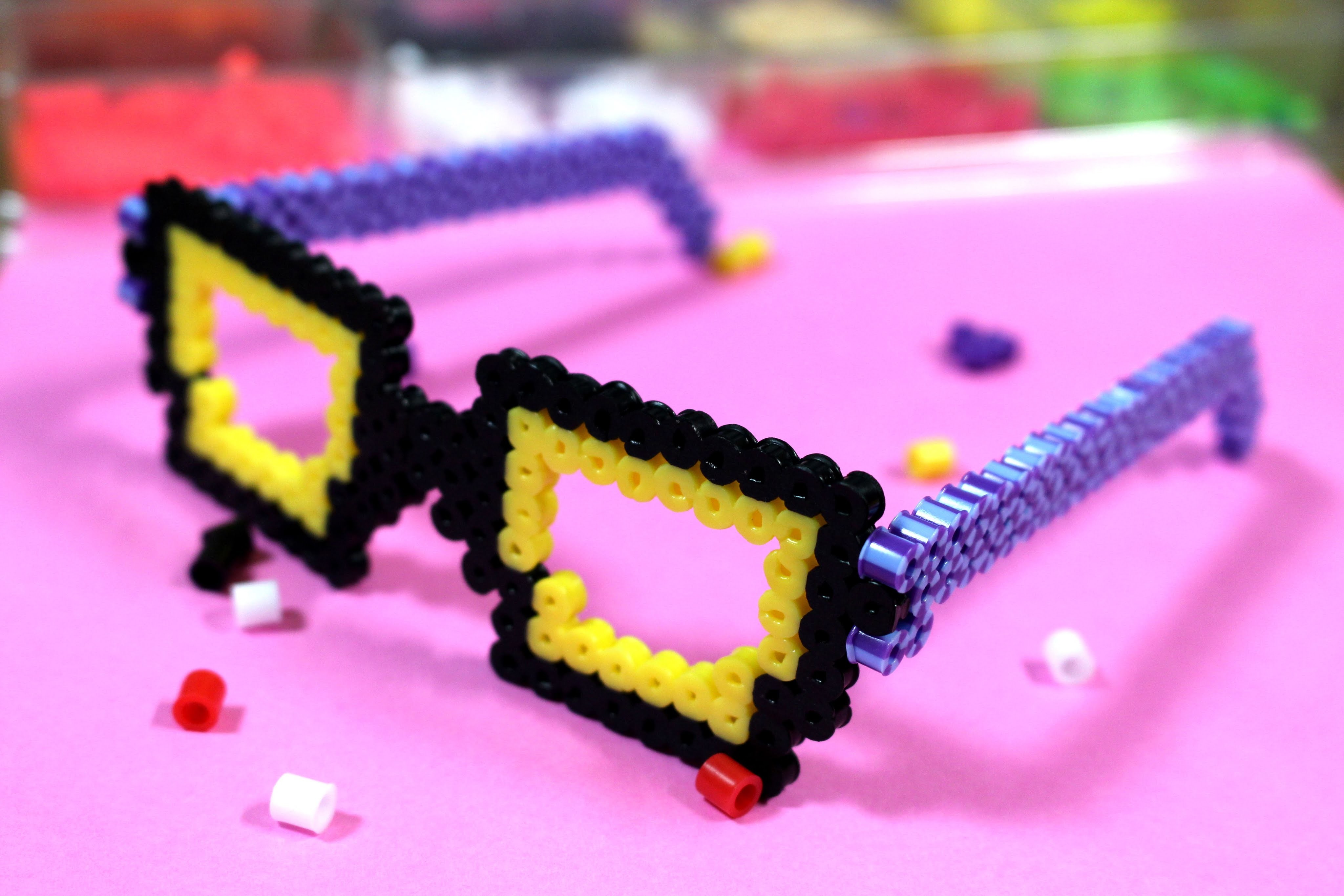 Perlerbeads Glasses 3dver パーラービーズ メガネ の作り方 図案