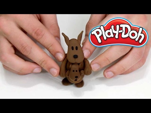 Play Doh How To Make KANGAROO Mommy & Baby Cute 3D Plasticine Creations 2016