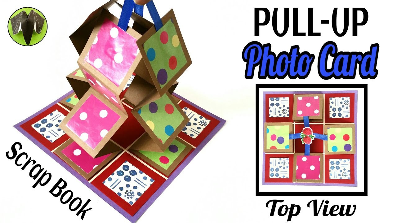 pullup photo accordion card for scrap book diy tutorial