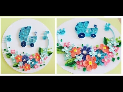 Quilling Flower Decoration Series. Quilling Flower Learning Video 12 - Baby Stroller