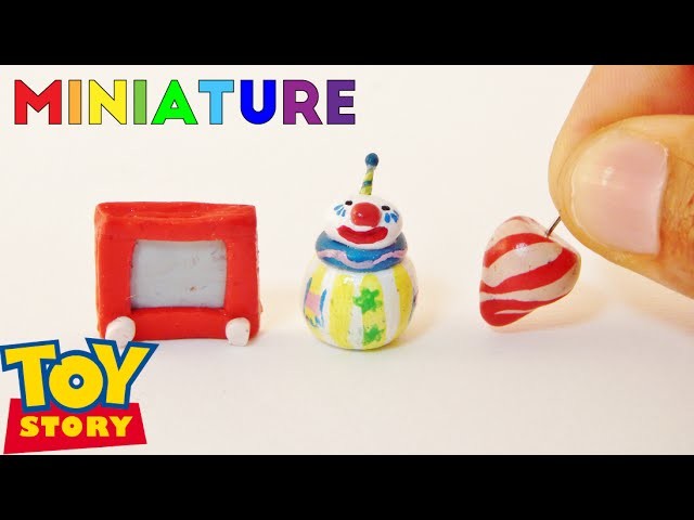 Roly Poly Clown, Etch-A-Sketch, Spin Top | Toy Story Miniature Room Box (1:12)
