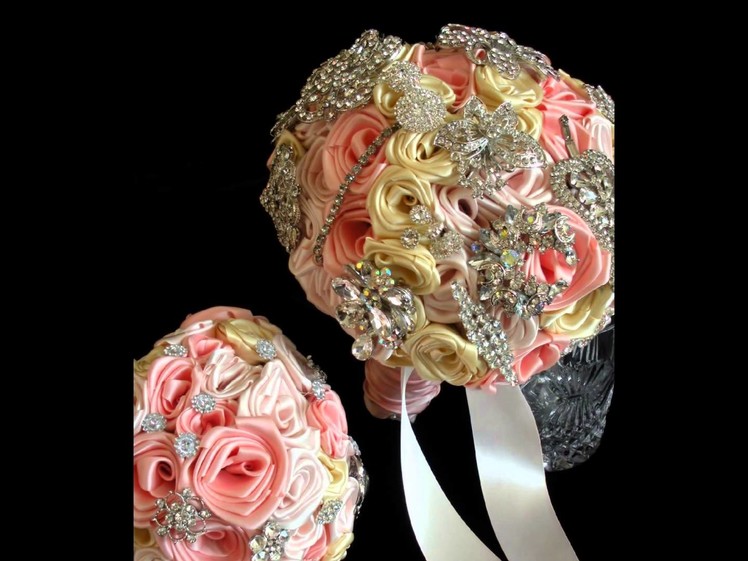 The Christine Custom Satin Brooch Bridal Bouquet