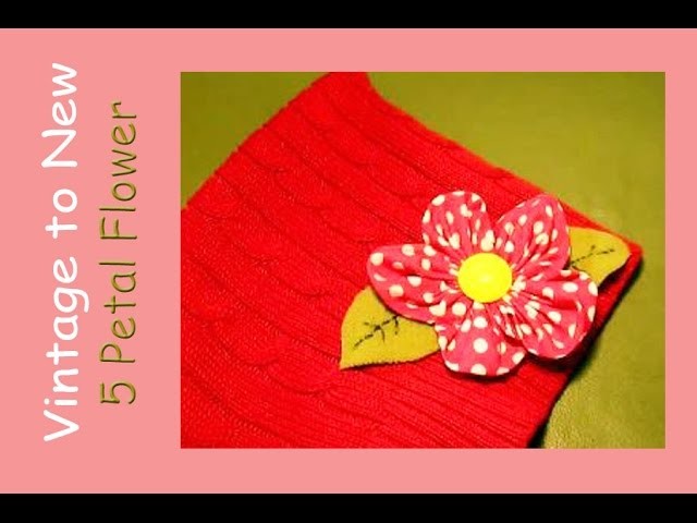 Tutorial flower with 5 petals and leaves