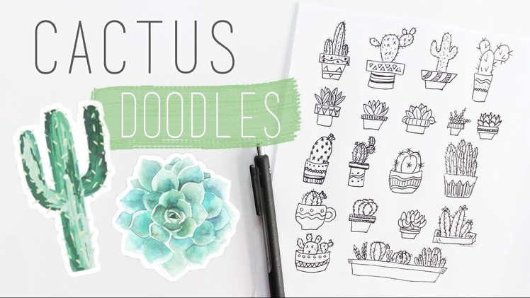 15+ CACTUS Doodles. for your BULLET JOURNAL. Doodle with Me. Veronica Marie