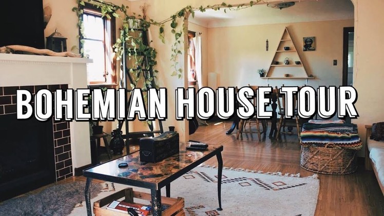 BOHEMIAN HOME TOUR. Thrifted Living Room & Dining Room