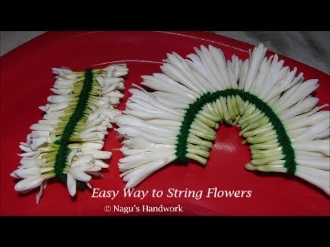 Different Method to tie Flower -How to String Flower - Easy Way (Method) to String Flowers