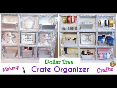 DIY $1 Dollar Tree Crate Organizer!!!!| Makeup Organizer | Chanelle Novoséy