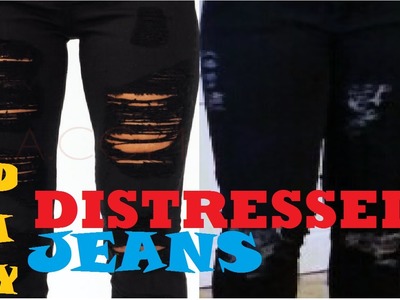 DIY |Distressed Jeans|