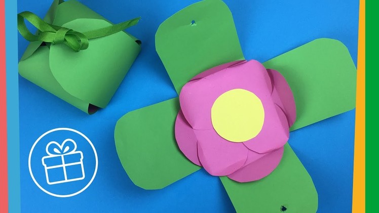 DIY GIFT BOX | Paper box craft with flower surprise inside | Lovely and easy handmade gift
