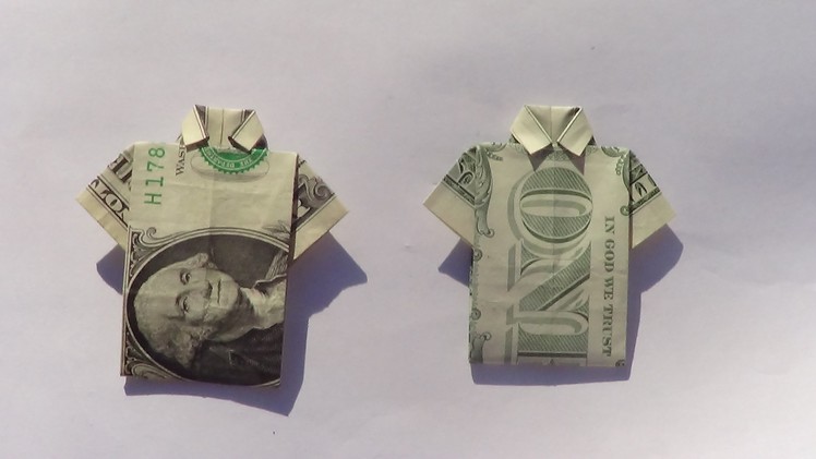 Dollar Origami Shirt (Slow Tutorial) - How to make a Dollar Origami Shirt.
