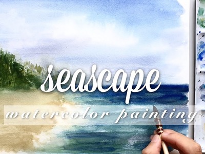Easy and quick seascape - watercolor painting