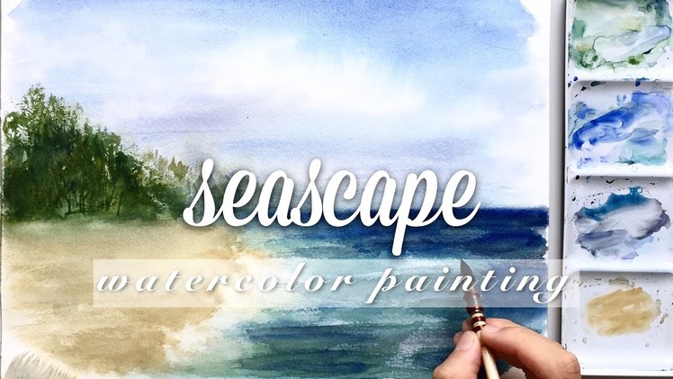 Easy and quick seascape - watercolor painting