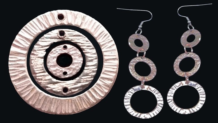 Easy Cute Hammer Textured Drop Earrings Made From Copper Washers