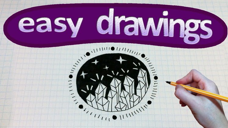 Easy drawings #133  How to draw a crystals