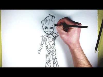 Easy how to Draw Baby Groot from Guardians of the Galaxy Volume 2