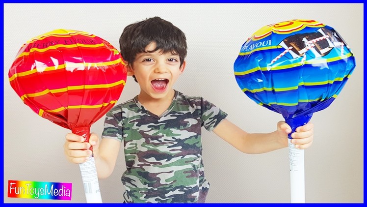GIANT CHUPA CHUPS LOLLIPOPS Kids Candy Review | Learn Numbers with Lollipops