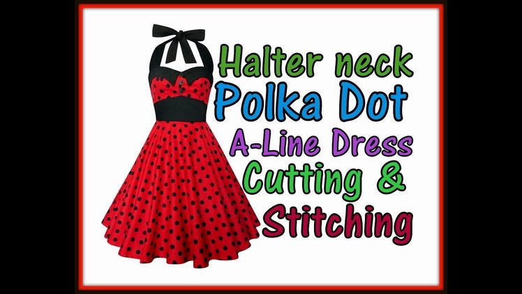 Halter Neck A line Dress Cutting & Stitching  with backless Shirred  Elasticated