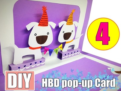 Happy Birthday Card #4 (Puppy) - Pop-Up Card Tutorial