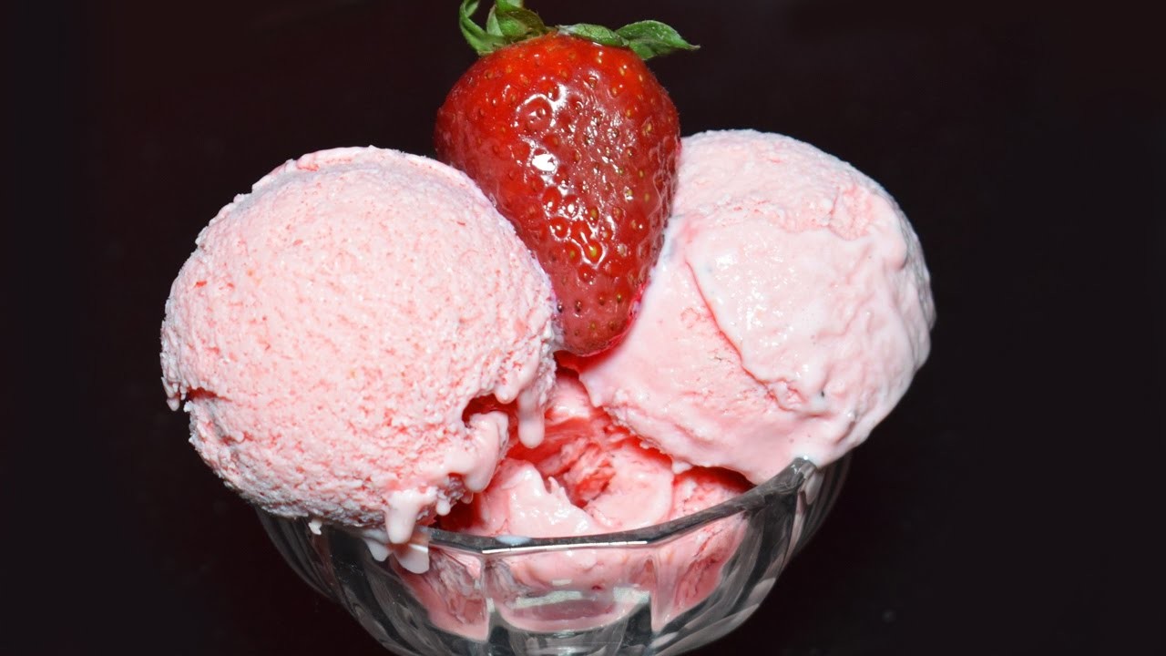 How to make Strawberry Ice Cream Recipe by Kitchen With Amna. 