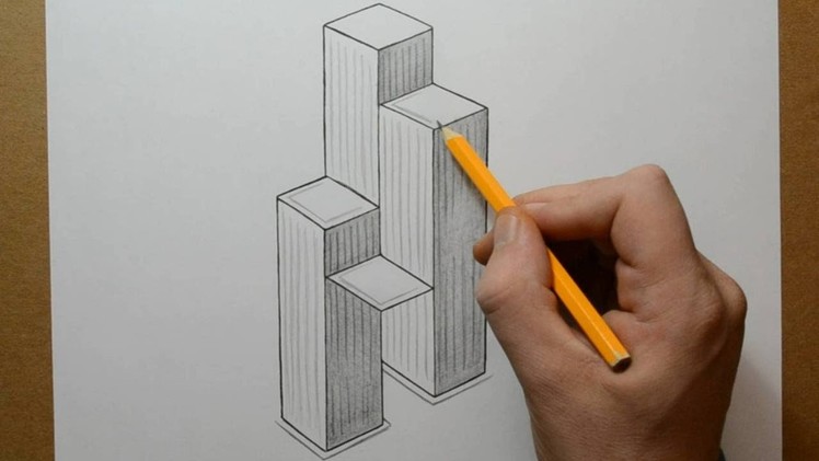How to Draw Skyscrapers Optical Illusion