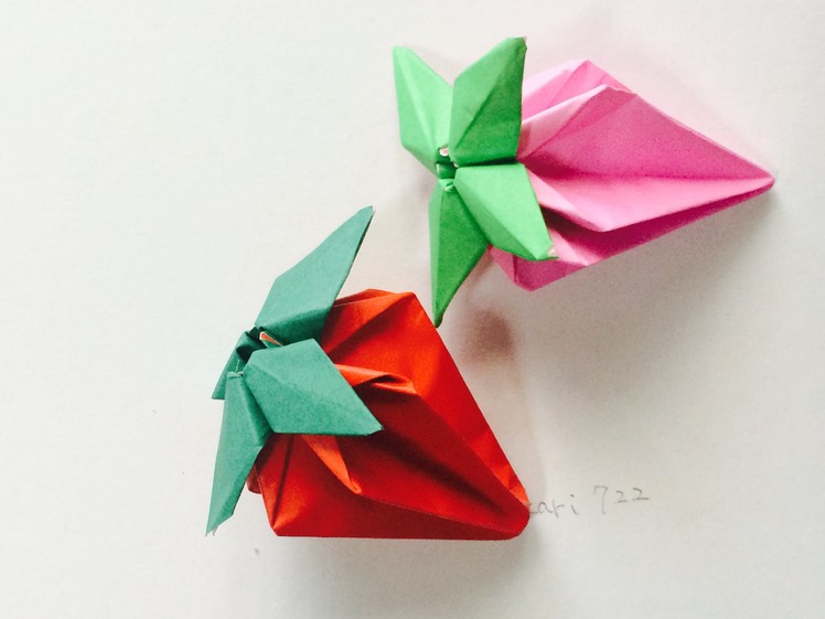 折り紙 「いちご」  How to make Origami Strawberry