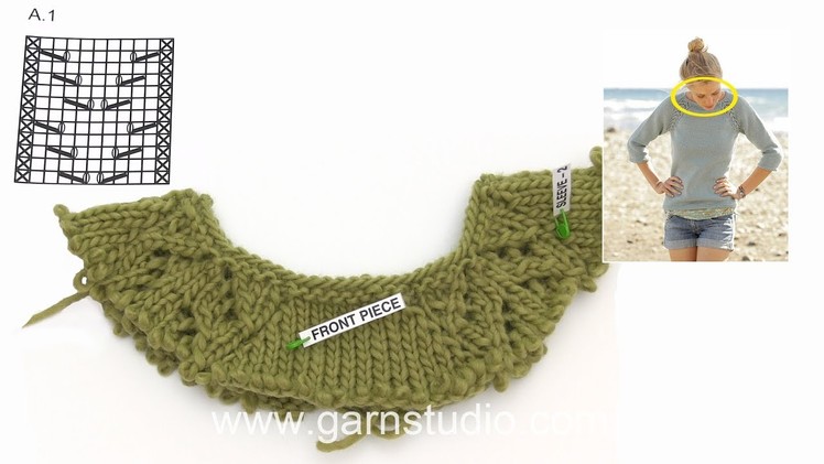 How to knit A.1 and increase to raglan in DROPS 175-1