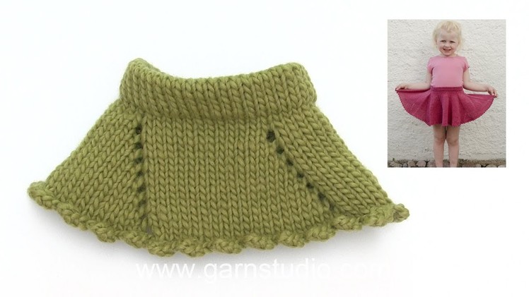 How to knit the skirt in DROPS Children 28-9