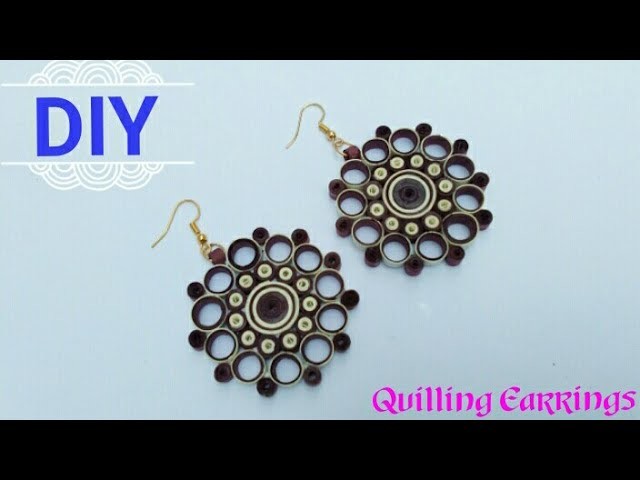 How To Make Paper Quilling Earrings. Paper Earrings. Jewelry Making. Home Made Tutorial. DIY