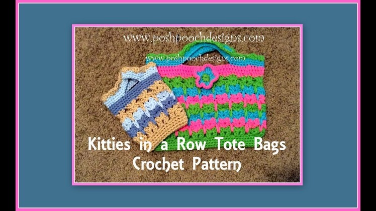 Kitties In A Row Tote Bags Crochet Pattern