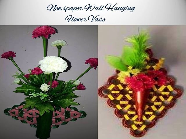 Making a wall hanging flower vase using newspaper
