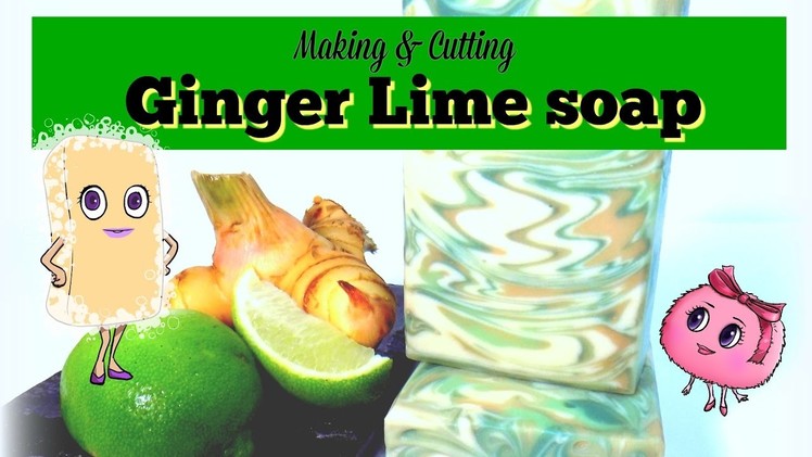 Making and Cutting ' Ginger Lime ' soap | cold process in the pot technique