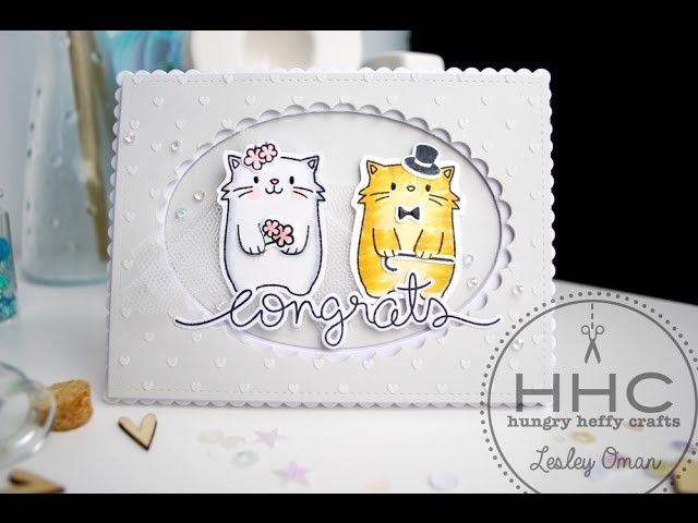 Mama Elephant Page Huggers Card - Congratulations - Kitty Wedding Card