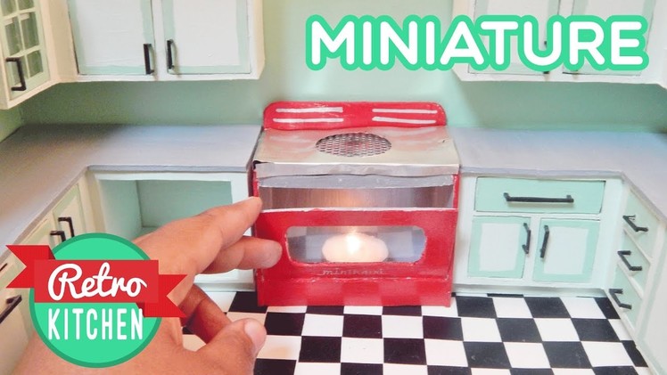 Miniature Tea Light Stove | Retro Miniature Kitchen Room Box 1:12