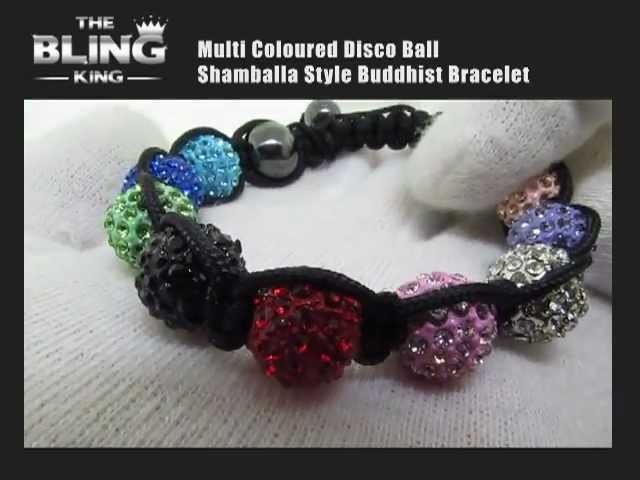 Multi Coloured Disco Ball Buddhist Bracelet