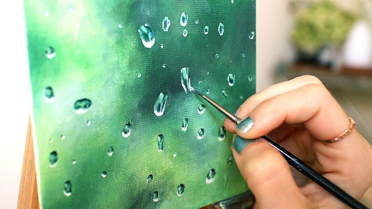 Oil Painting Time Lapse | Realistic Water Droplets