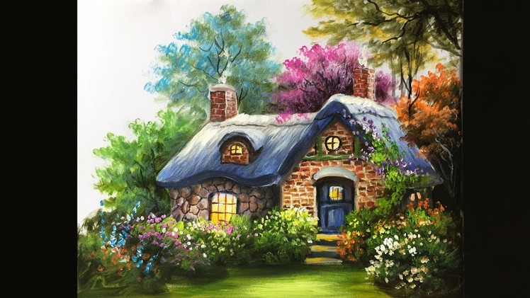 Painting The Basic Cottage In Acrylics - Lesson 3