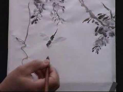 Painting Wisteria Live in Watercolor on Rice Paper(2.2)