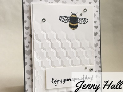 Partial embossing folder technique using Stampin Up products with Jenny Hall