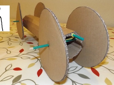 Rubber Band Powered Car  - cardboard tube and wheels
