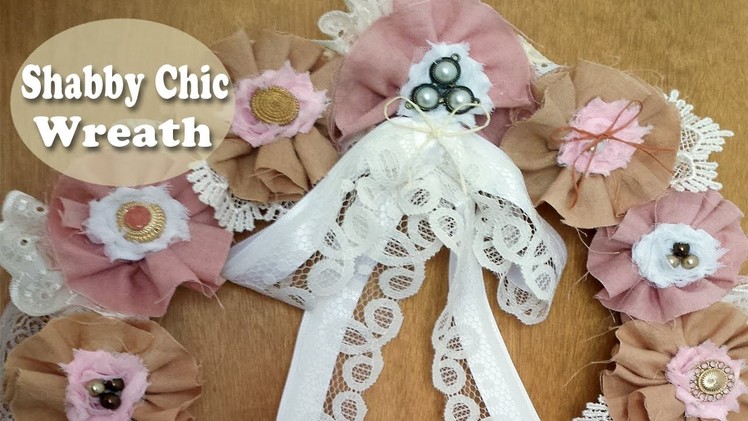 Shabby Chic Fabric Flower Wreath - DT Lavish Laces