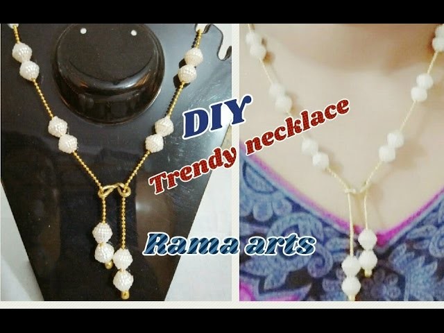 Simple and trendy necklace - Making of necklace | easy to make | jewellery tutorials