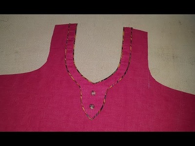 Simple Front Neck Design of Suits Cutting and Stitching