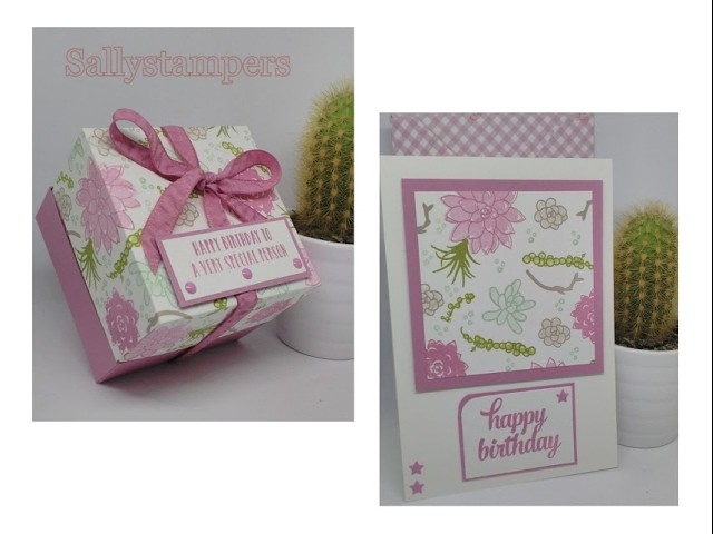 Tinned Candle Box, Card and Envelope with Stampin' Up! Succulents.