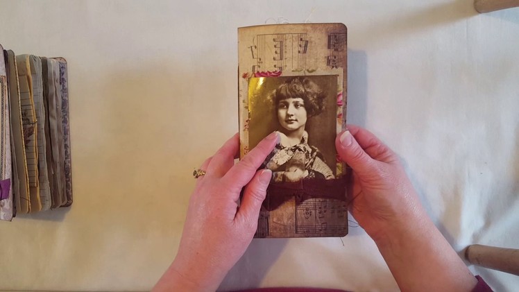 Travelers Notebook Junk Journals with Vintage Postcards *SOLD*