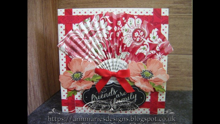 325.Cardmaking Project: Anna Griffin Red Fan Poppy Card