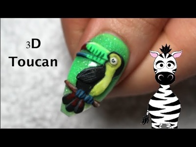 3D Toucan Acrylic Nail Art Tutorial