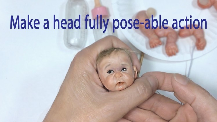 Attaching the head to neck (Part4.4) - Mini Baby Fully pose-able action (V26)